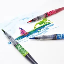 Ручка-пензель з чорнилом Sennelier Ink Brush, Переливчастий рожево-помаранчевий (Iridescent Pink Orange) - мініатюра 2