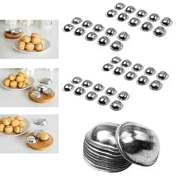 Металлические формочки порционные для выпечки печенья орешки 40, Kitchette Серый 86523