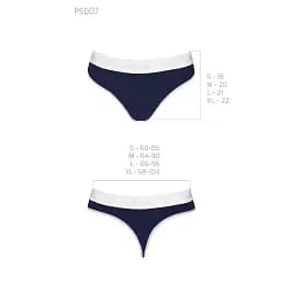 Спортивні трусики-стрінги Passion PS007 Panties navy blue L - мініатюра 4