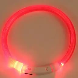 Світлодіодний LED нашийник для собак із зарядкою USB, червоний - мініатюра 8