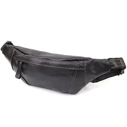 Приваблива сумка-бананка для чоловіків із натуральної зернистої шкіри SHVIGEL 34х12х4 см sum0027424