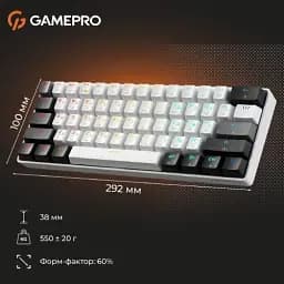 Клавіатура USB GamePro Genesis Infinity MK130BW Outemu Swithes White (MK130BW) UA - мініатюра 6