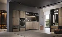 Прально-сушильна машина Haier фронтальна 8(5) кг 1400 A 46 см дисплей пара інвертор люк чорний прямий привід cріблястий - мініатюра 2
