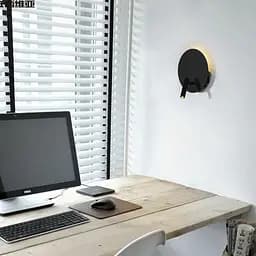 Черное бра со спотом в круглом корпусе Ø 15 см Line F Арт. WJ034/150 BK