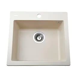 Гранітна мийка Globus Lux Aosta слонова кiстка 490x455мм