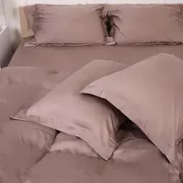 Наволочка MirSon Tencel №08 Beige 45х45 см темно-бежева (2200009637209) - мініатюра 4