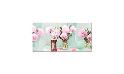 Вінілова наклейка на стіл Пишні Рожеві Півонії ПВХ плівка квіти букети Зелений 60х120 см Happy Pocket Z180694 - мініатюра 3