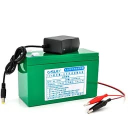 Акумуляторна батарея літієва QiSuo 12V 6A з елементами Li-ion 18650 (150X64,5X97,7) + зарядний пристрій 12.6V 1A + крокодилы