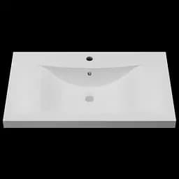 Раковина глянцева врізна Amidicon Liza 80 802x480 з литого каменю LIZA_80_HL, Білий