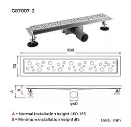 Душовий трап Gappo 70х700 мм, нержавіюча сталь G87007-2 - мініатюра 8