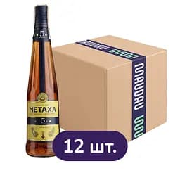 Упаковка бренди Metaxa 5 звезд 38% 6 л (0.5 л х 12 шт.)