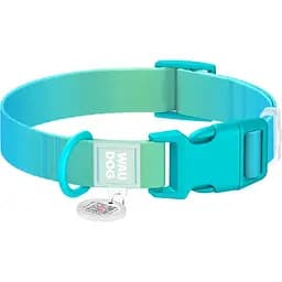 Нашийник для собак Waudog Nylon Recycled c QR паспортом градієнт розмір L 2.5х33-49 см блакитний