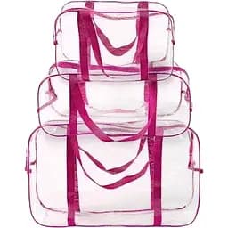 Прозора сумка в пологовий будинок розмір XL 60 х 25 х 30 см (рожева)