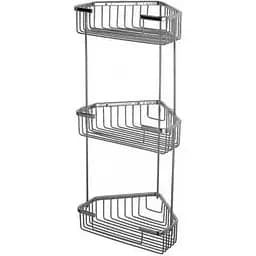 Полка угловая Frap 3 яруса 240x570мм F335-2 2/20, Хром