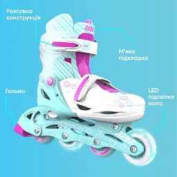 Роликові ковзани Neon Inline розмір 30-33 бірюзові (NT07T4) - мініатюра 6
