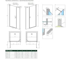 Душові двері Radaway Nes Black DWS 130 см 10028130-54-01R - мініатюра 2