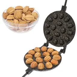 Орешница форма для выпечки печенья в виде орешков с антипригарным гранитным покрытием на 16 орехов, ХЕАЗ Черный 86245