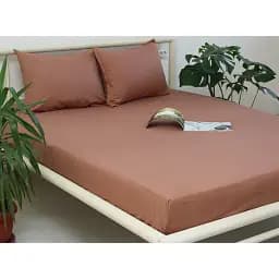 Простирадло на резинці з наволочками TAG Tekstil Mahogany Rose 180х200х20 см 000224317