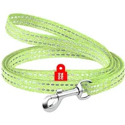 Повідець для котів та дрібних порід собак Waudog Re-cotton, з відновленої бавовни, світловідбивний, XS, 200х1 см, салатовий