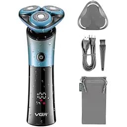 Электробритва VGR V-326 быстрое и комфортное бритье черно-голубая (41590-16010_483)