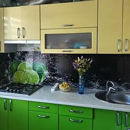 Кухонний фартух вініловий Лайми та бризки води цитруси наклейка кухня чорний 65х250 см Happy Pocket Z180252 - мініатюра 10