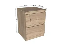Тумбочка на 2 шухляди Moreli T-225 Ш400/В530/Г400 Антрацит - мініатюра 3