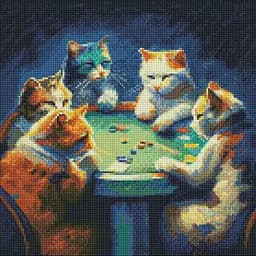 Алмазная мозаика Ideyka Азартные пушистики pravda.dmtr 40х40 см (AMO7522)