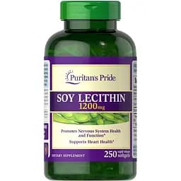 Натуральна добавка Puritan's Pride Soy Lecithin 1200 mg 250 капсул