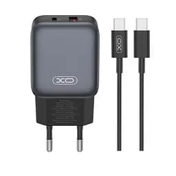 Сетевое зарядное устройство для XO L156(EU) PD30W/QC18W(1A1C) fast charger + Type-C cable Черный