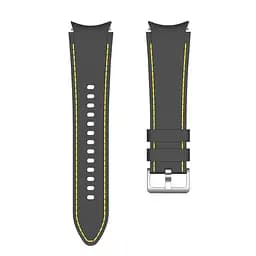 Ремінець для Samsung Galaxy Watch 6 40mm 6 44mm - чорно-жовтий ширина кріплення 20мм силікон Watchbands RLine (W45-1WB94773942) - мініатюра 4
