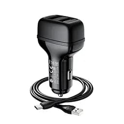 Адаптер автомобільний HOCO Micro USB Cable Leader Z36 чорний - мініатюра 3