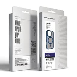 Чехол для Apple iPhone 16 Pro, Uniq MagCase, синий, противоударный, панель-накладка с MagSafe, ударопрочный TPU+PC, с магнитом MagSafe, поддержка полноценной беспроводной зарядки, ArmorStandart (ARM79507) - мініатюра 6
