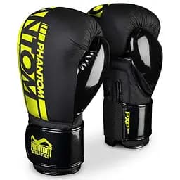 Рукавиці боксерські Phantom Athletic APEX Elastic, Black/Neon Yellow - 16 унцій