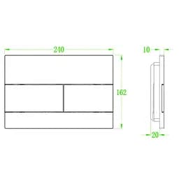 Панель змиву Koer KT-0603-01 240x160x10mm пластикова, кнопка лінійна KR5319, Хром - мініатюра 3