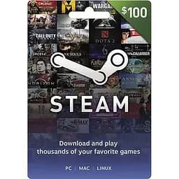 Електронний код Steam Wallet Cards на суму 100 usd US-регіон