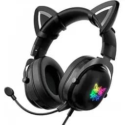 Ігри навушники з вушками Onikuma X11 Gaming CAT with LED фіолетові - мініатюра 2