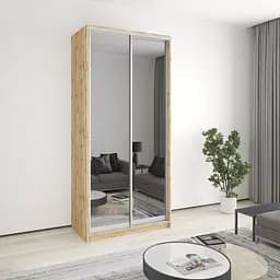 Шкаф-купе двухдверный MebelStar Стандарт AL 2 Зеркала 110x60x240 см Дуб тахо (MBS-3907)