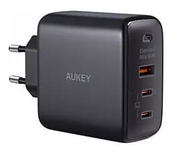 Зарядний пристрій адаптер живлення 3 виходи 65 Вт Aukey 65 W GaN Power Tech (PA-B6T) U + 2C