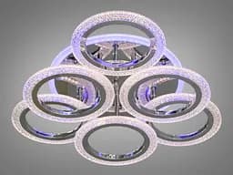 Стельова LED-люстра з пультом, диммером та кольоровим підсвічуванням Diasha 2408/3+3HR LED 3color dimmer - мініатюра 2