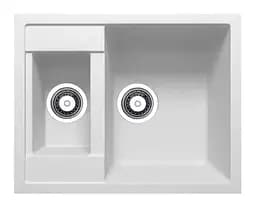 Кухонная мойка Adamant DUPLEX белая 610x495x200 мм с дополнительной чашей. 61 см