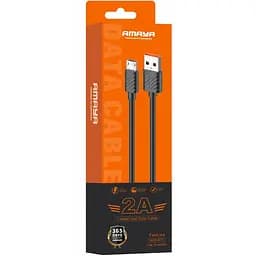 Дата кабель Amaya M77 USB to MicroUSB 2A (1m) Black - мініатюра 2