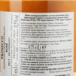 Ігристе вино Anna Spinato Prosecco Rose, 11%, 0,75 л (882996) - мініатюра 3