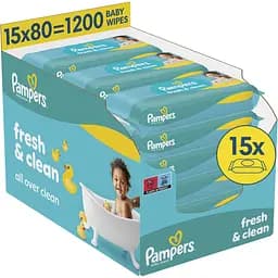 Дитячі вологі серветки Pampers Fresh Clean 1200 шт.