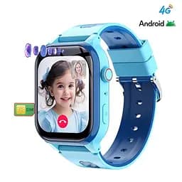 Детские умные смарт-часы Lemfo Y78 с сим-картой кнопкой SOS GPS-трекером прослушиванием синий 4G