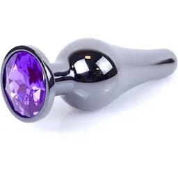 Анальна пробка Boss Of Toys Boss Series - Jewellery Dark Silver Butt Plug Purple, BS6400061, Срібний / Фіолетовий