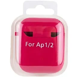 Силіконовий футляр з мікрофіброю для навушників Airpods 1/2 Червоний / Rose Red - мініатюра 6