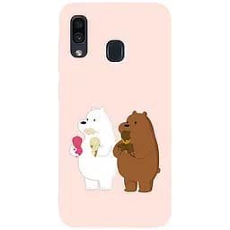 Чохол-накладка Toto Matt TPU 2 mm Print Case Samsung Galaxy A20/A30 #66 Bear Icecreame Sand pink