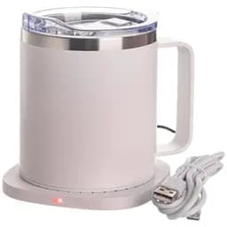 Чашка TheGeneral ThermoHub с подогревом беспроводной зарядкой и LED индикатором 15W 330 мл белая (40021321-08)