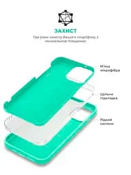 Силиконовый чехол для Apple iPhone 14, ICON2 Case, зеленый, противоударный, панель, защита всего корпуса, матовая поверхность Soft Touch, выступает над дисплеем, совместим с защитными стеклами и пленками, с микрофиброй, ArmorStandart (ARM63591) - мініатюра 6