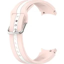 Ремешок для Samsung Galaxy Watch 4 44mm - розово-белый ширина крепления 20мм силикон Watchbands D2 (W16-9WB12225125)